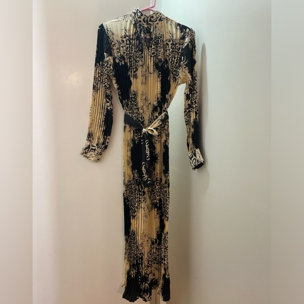 NWT Souk + Sepia Plisse Animal Print Maxi Dress